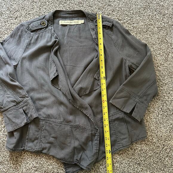 Daughters of the Liberation Anthropologie gray open front jacket size L - Picture 9 of 12